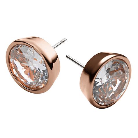 michael kors rose gold plated crystal stud earrings|Michael Kors mk stud earrings.